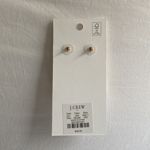 J Crew Beaded Interlocking Hoop Earrings NWT - Picture 3 of 3